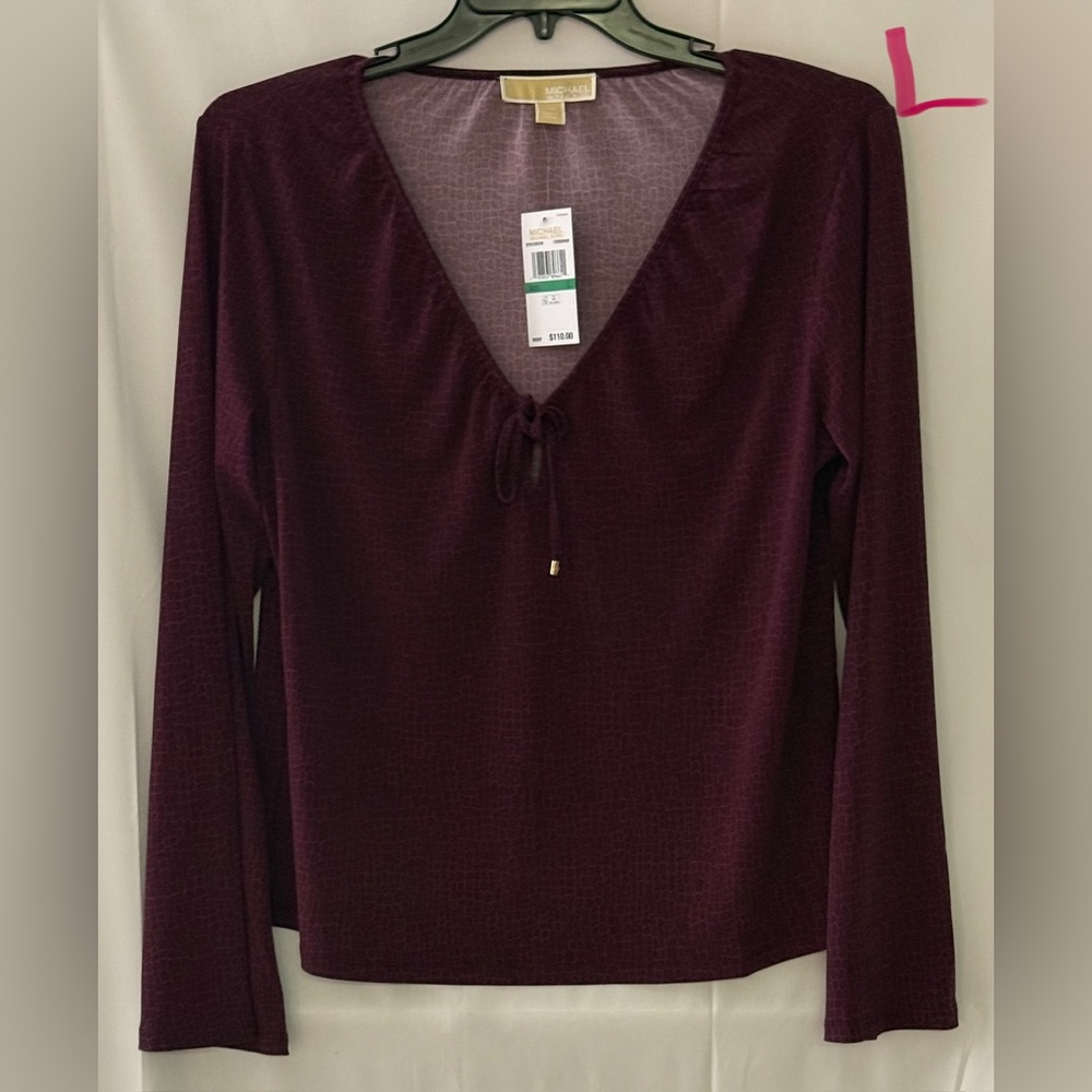 MICHAEL Michael Kors Deep Purple Long Sleeve Top